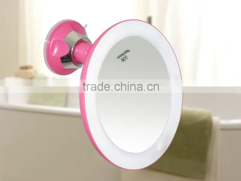 10x Magnifying Travel LED Makeup Mirror wall mounted