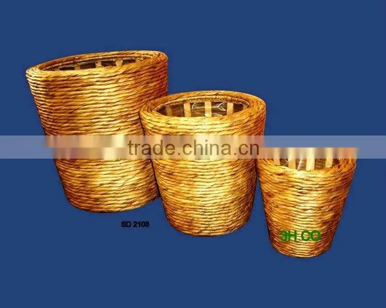 2015 New Product Water Hyacinth Hamper for Home Decoration and Furniture