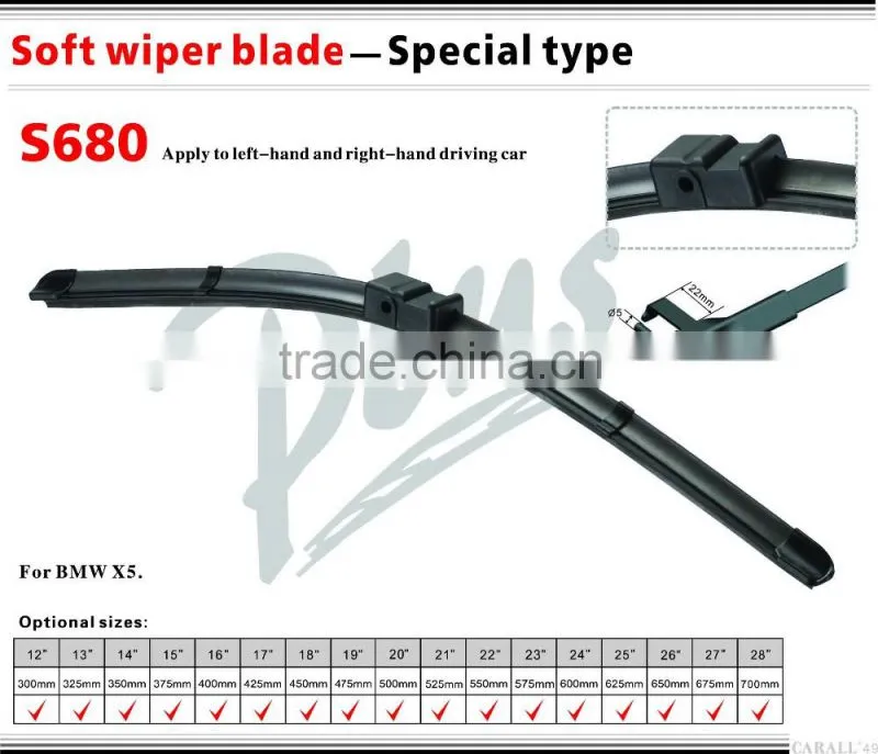 Special Frameless Windscreen Wiper Blade 23 inch for German cars