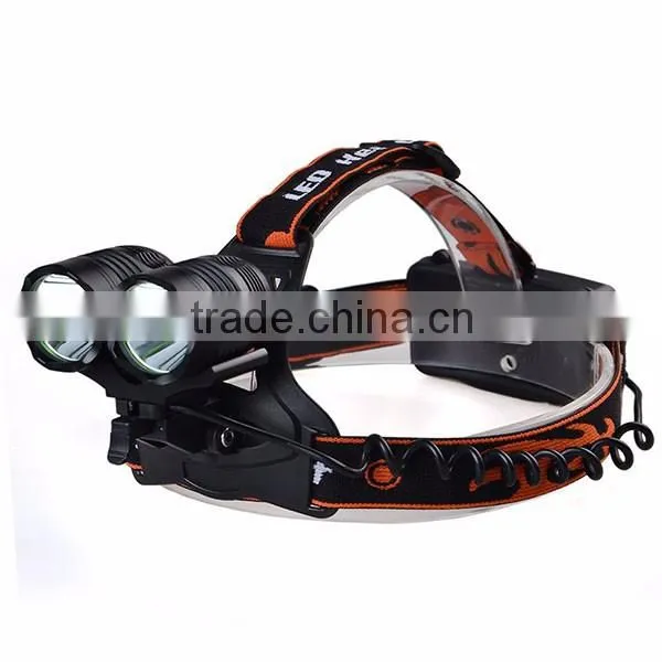 6000 Lumen Head Light Torch 2X XM-L T6 LED Rechargeable Headlamp