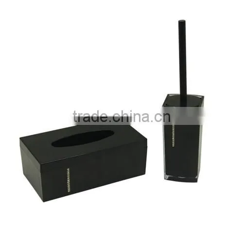 plastic purple black white red toilet brush with diamond