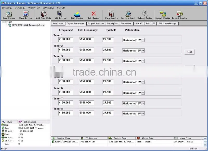 SC-4135 8*Tuner to 4*QAM Transmodulator MUX-Scrambler/8psk dvb-s2