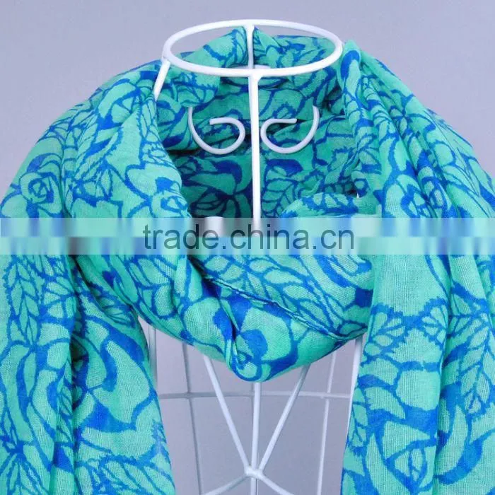 Fashion Flower Pattern scarf Women Voile Scarves 180*90 Pashmina Shawls Muslim