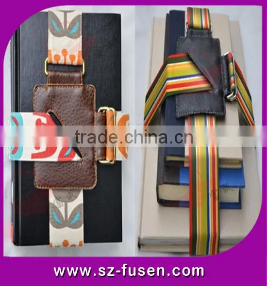 China Manufacture Adjustable Elastic Hook and loop Snap Book Strap for Teenages