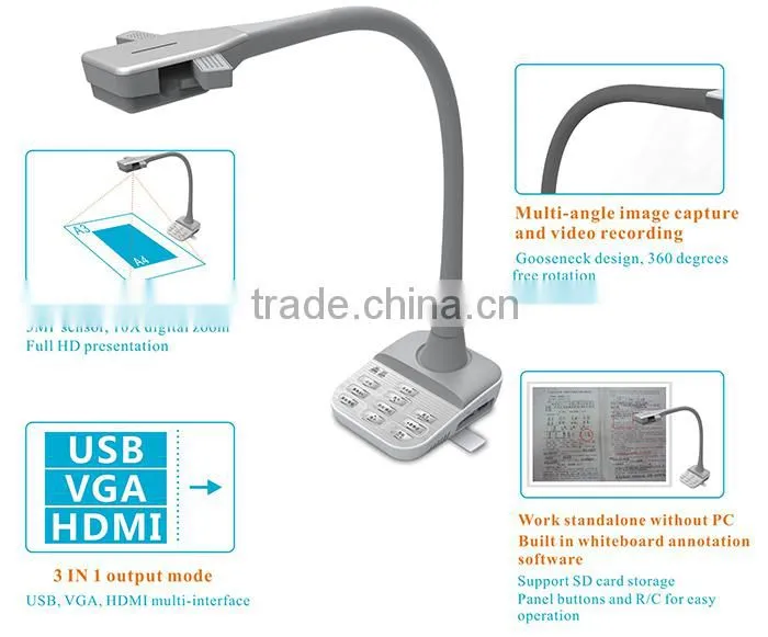 High end 5MP VGA document camera auto focus
