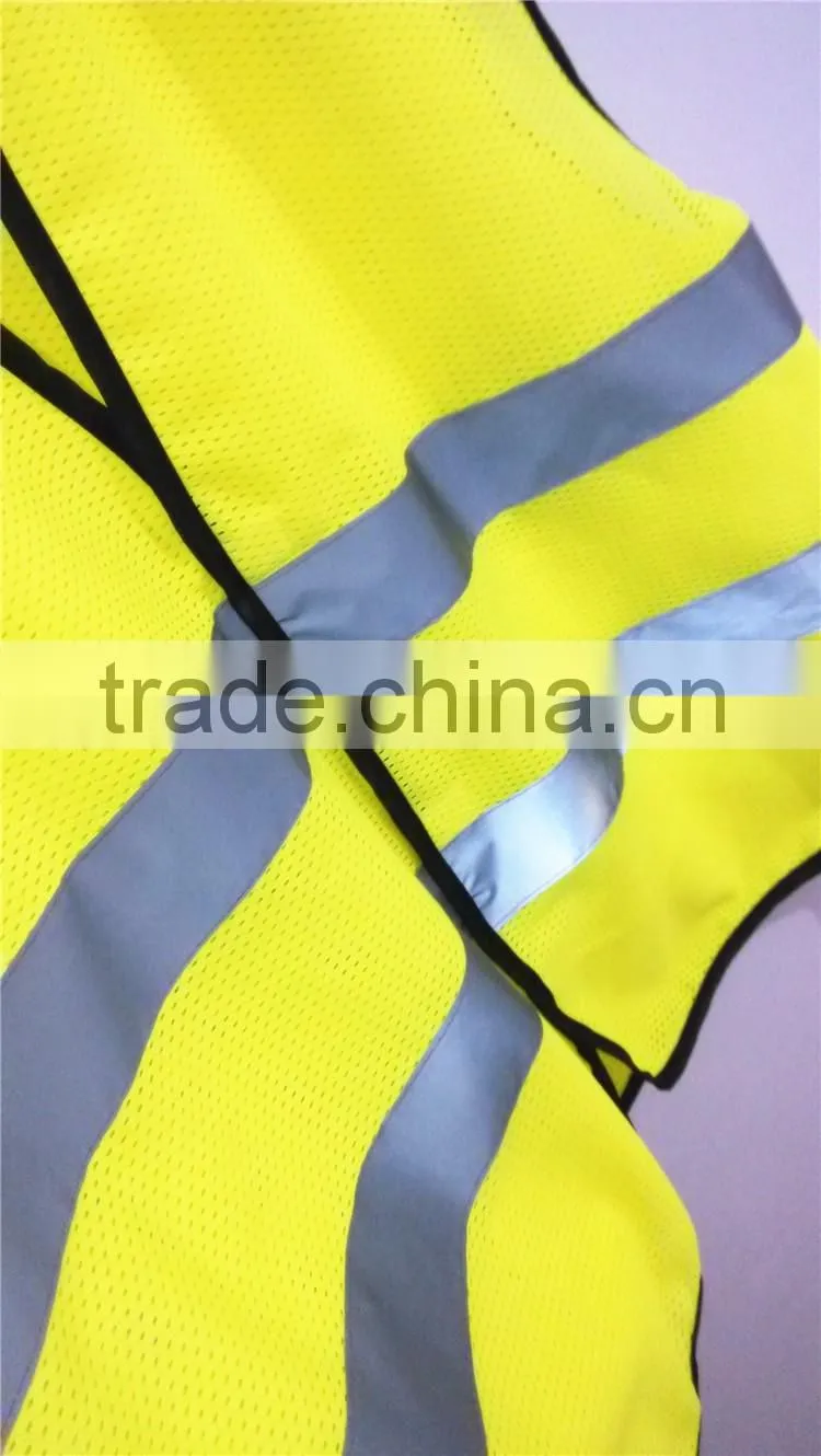 High Visibility Neon Yellow Orange Safety Vest With Reflective Strips 3M In Large Stock For Chile