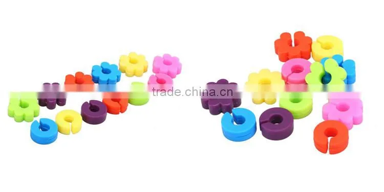 silicone colorful wine glass marker for bar, night club, home party