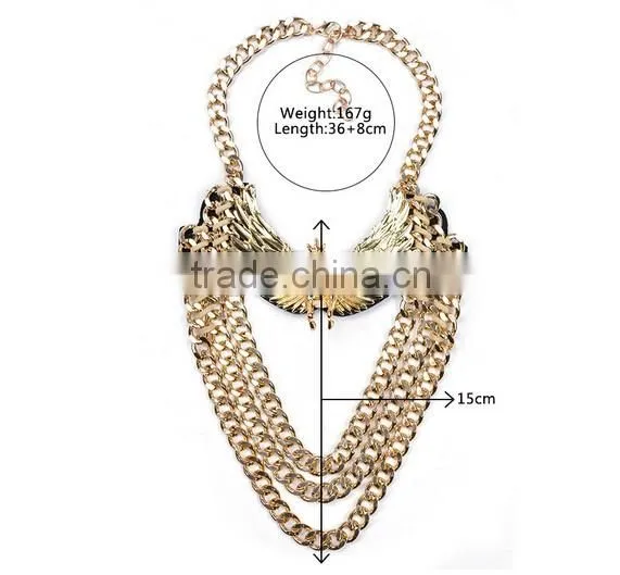 New Design Lady Bib Statement Noble exaggerated Chain Pegasus Luxury necklace