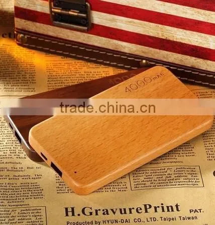 wooden power bank 4000 mah for mobile phone MP3 MP4