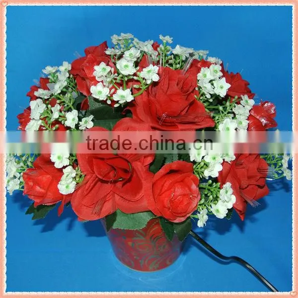 Fiber Optic Silk Flowers / Artificial Flowers with LED Lights / Rose