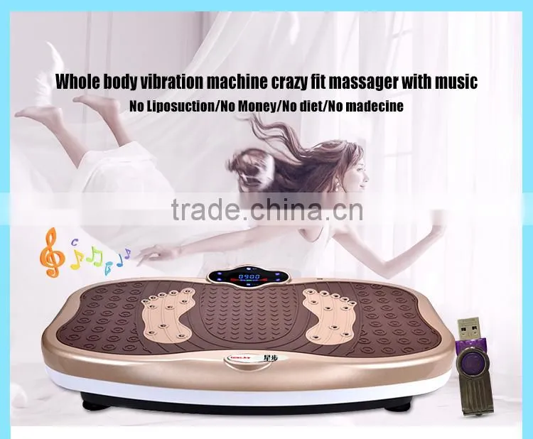 Whole body vibration machine crazy fit massage with music function and Magnetic therapy massage