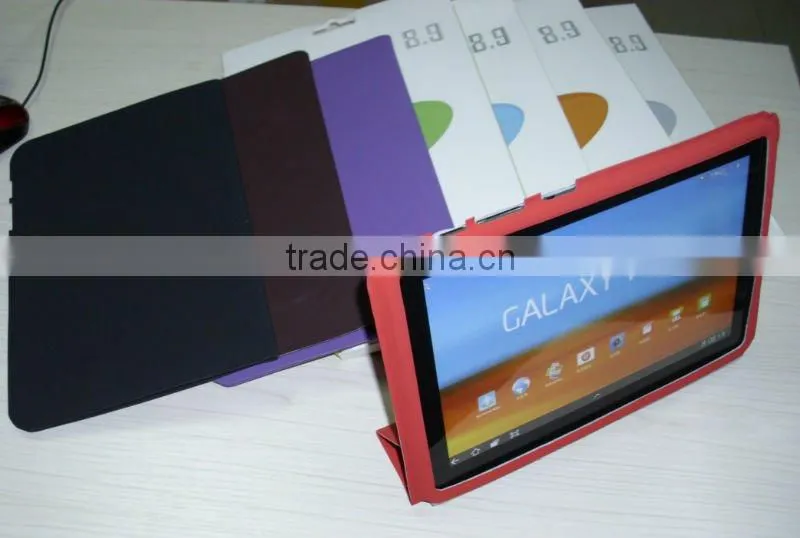Foldable Stand Case for Galaxy tab P7300, PU case for 8.9" P7300