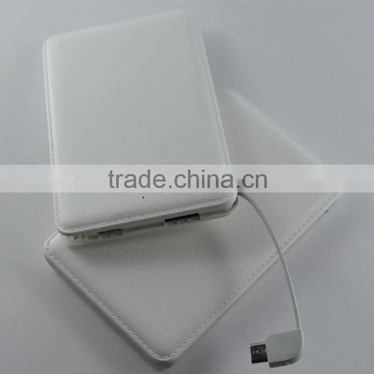 leater case power bank super slim 5000mAh battery charger