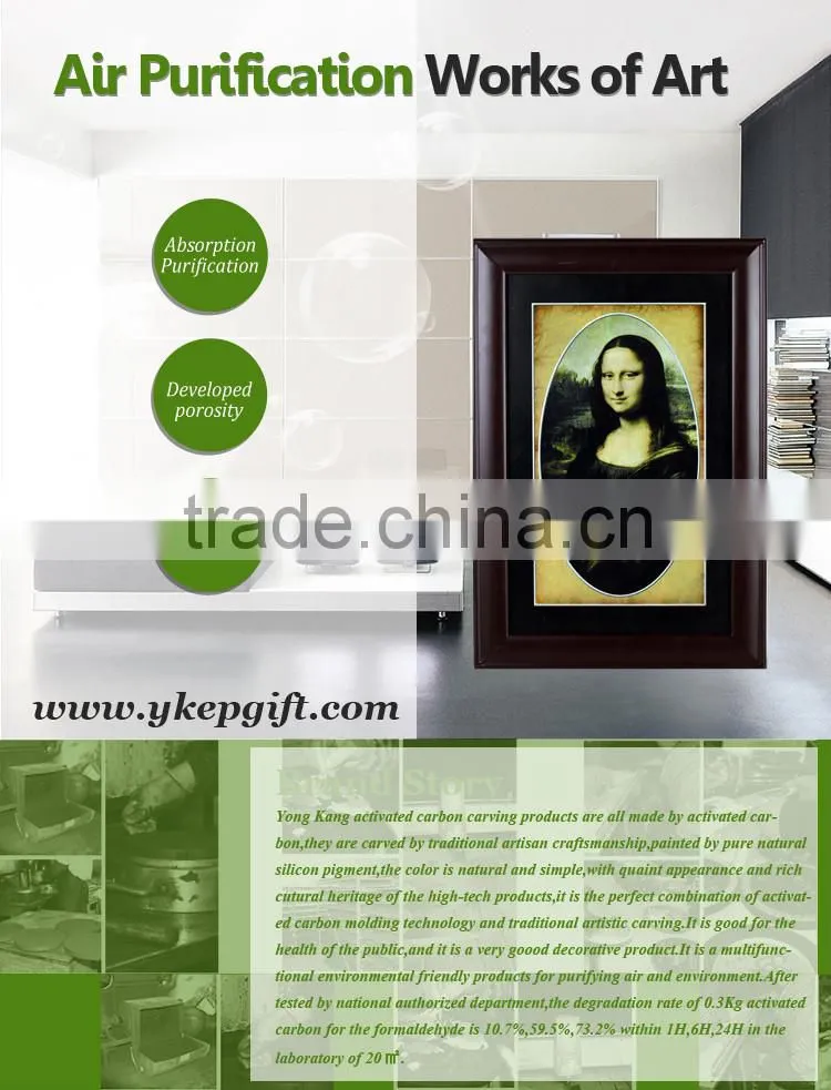 Wooden frame activated carbon beautiful Mona Lisa wall hanging paintings
