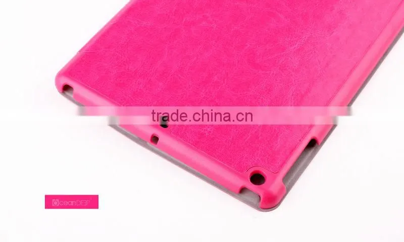 Oceandeep stand ftunction laptop leather custom case for ipad air smart cover case for ipad air accessories