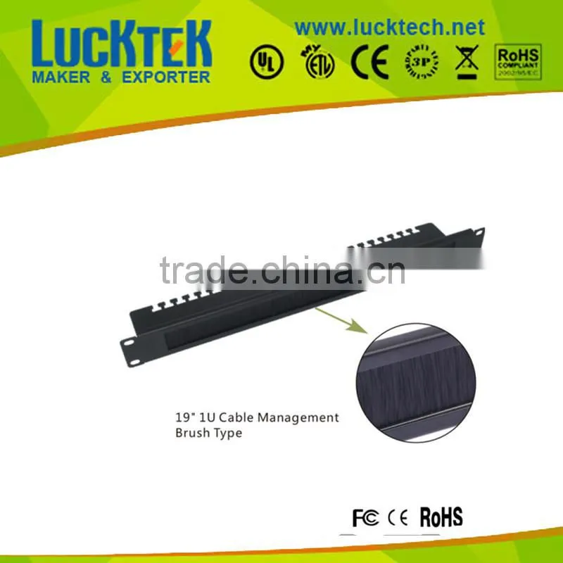 19inch 1U metal / plastic Mounted Cable Management Brushed for sever rack cabinet