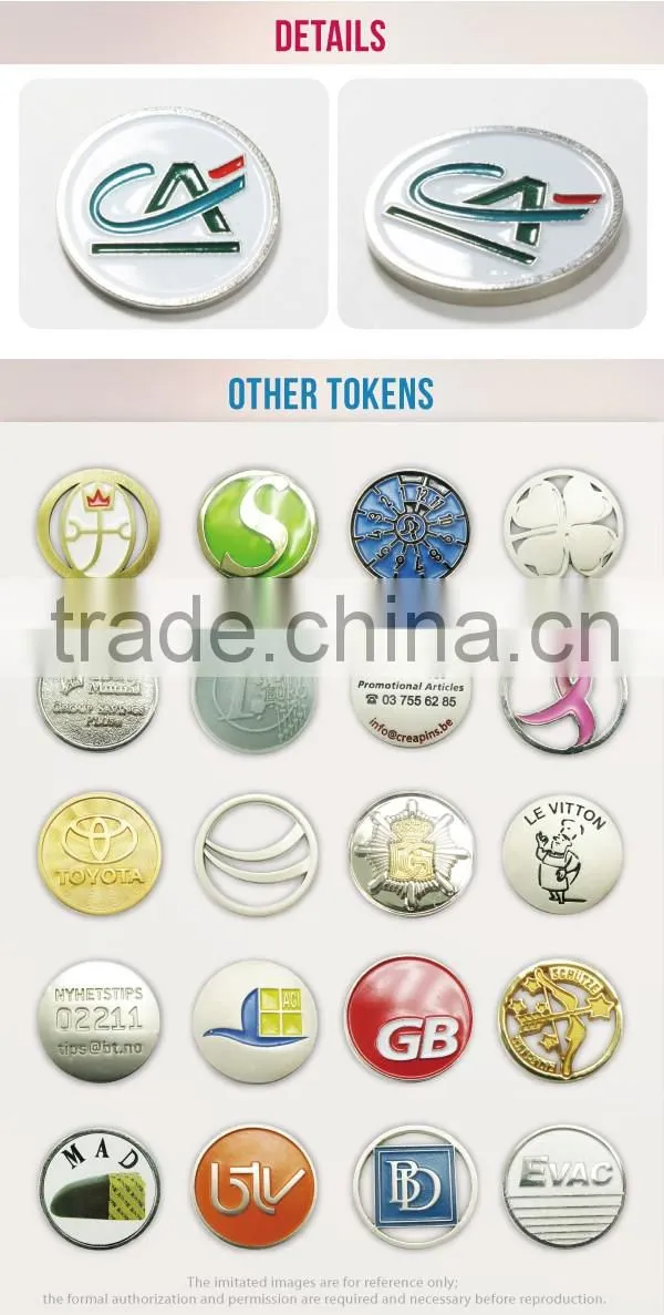 Wholesale bulk custom euro embossed token laser pound shopping coin