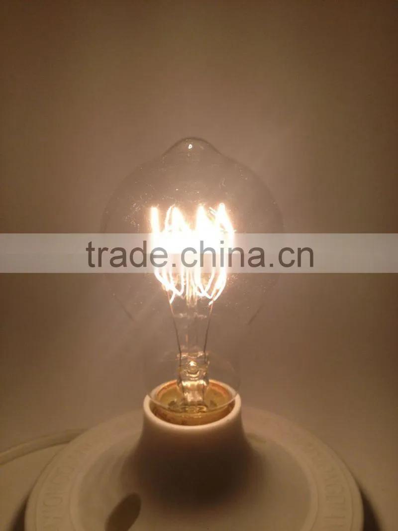 A19 quad loop tungsten shape e27/b22 edison filament bulbs 40w/60w