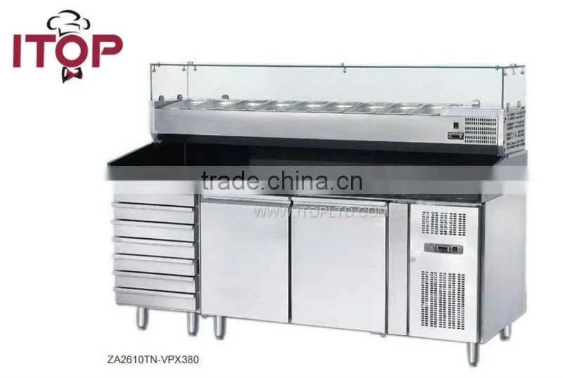 air-cooled refrigerated pizza counters with displayer