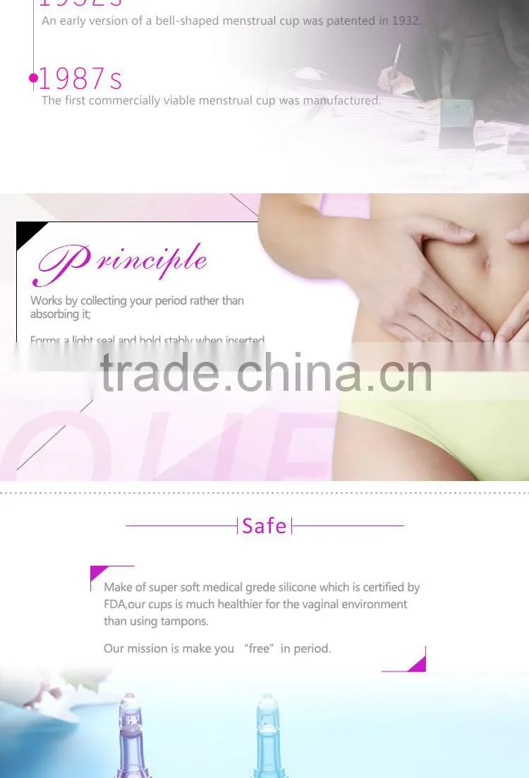 new innovative product 2015 silicone menstural cup for lady