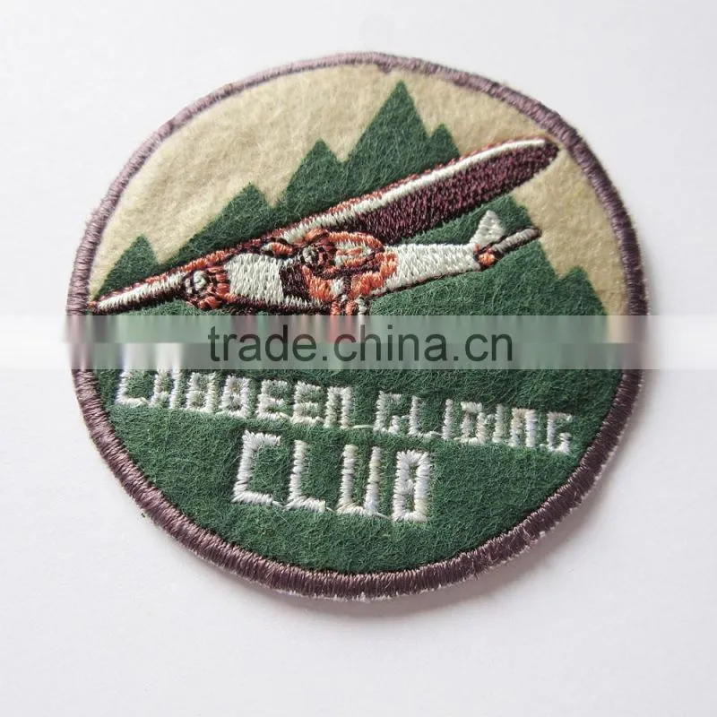 Cheap Custom Felt Fabric Ground Embroidery Patch