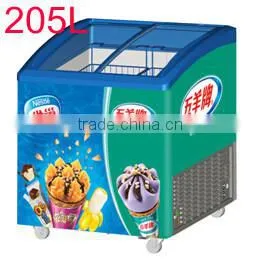 Doule Door Curved Glass Chest Freezer for Ice Cream
