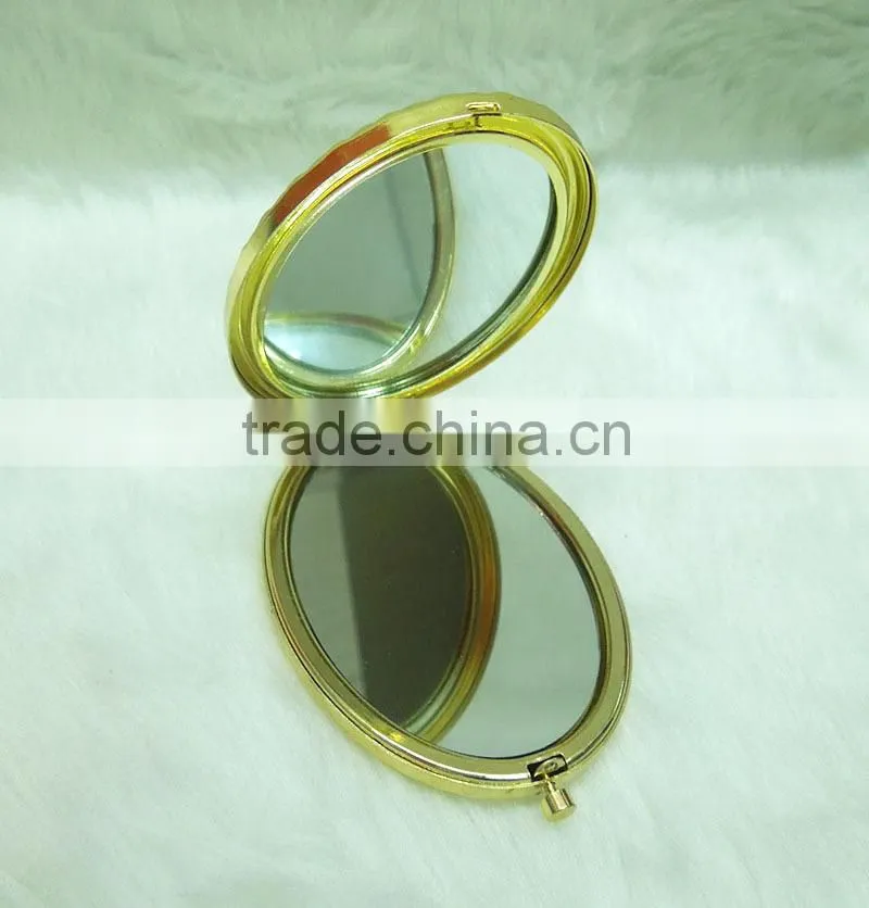 Gold dragonfly rhinestone cosmetic compact mirror