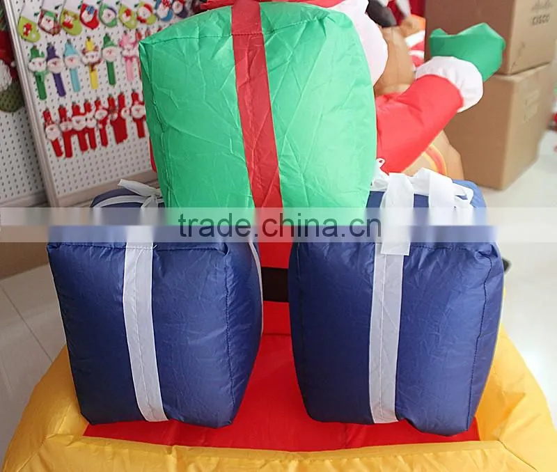double Deer pull carts inflatable outdoor Christmas decorations