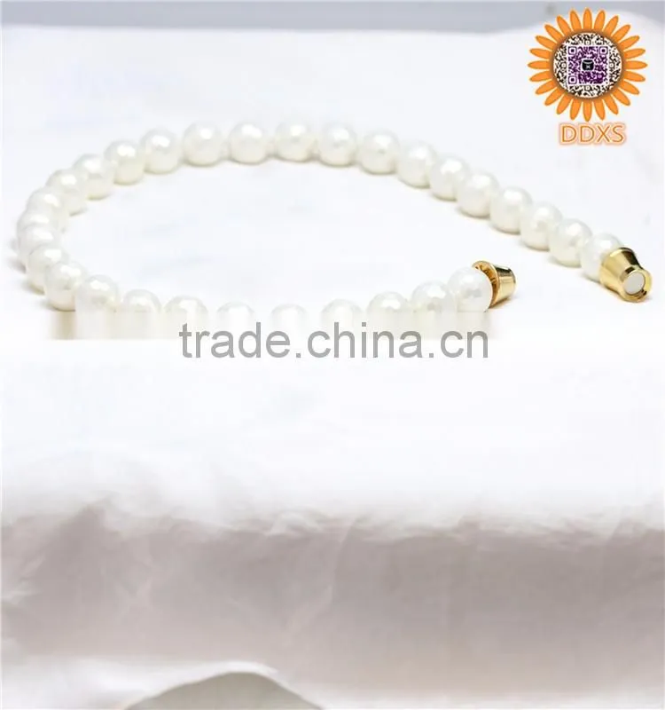 white 10mm AAAA+ white magnetic clasp shell pearl necklace