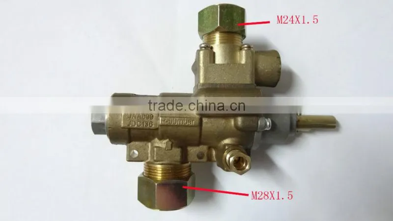 Brass safety emergency shut-off gas automatic valve with pilot port for kitchen equipment