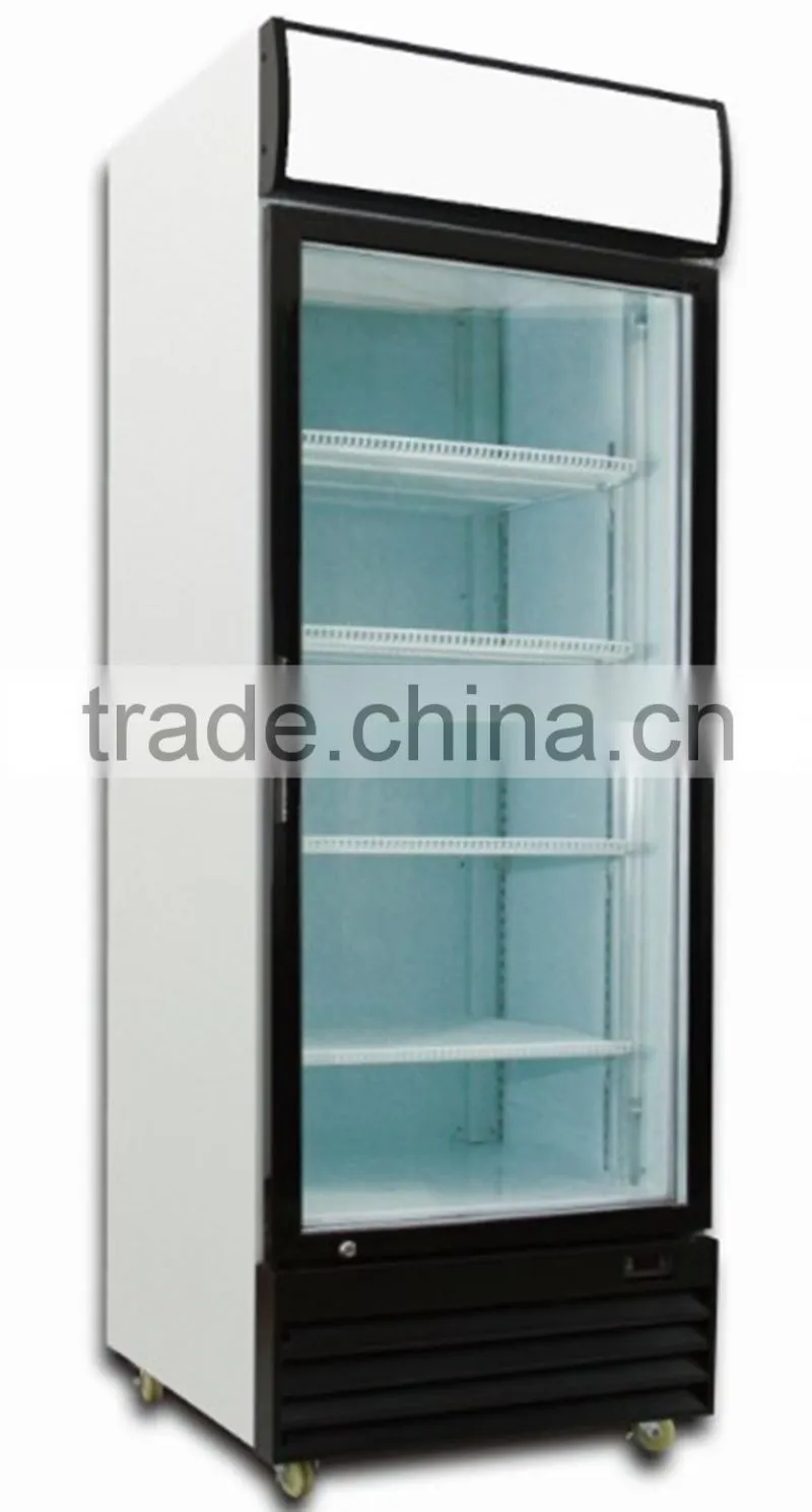 180-430 Liters Single Glass Door Beverage Display Fridges with R134a Gas