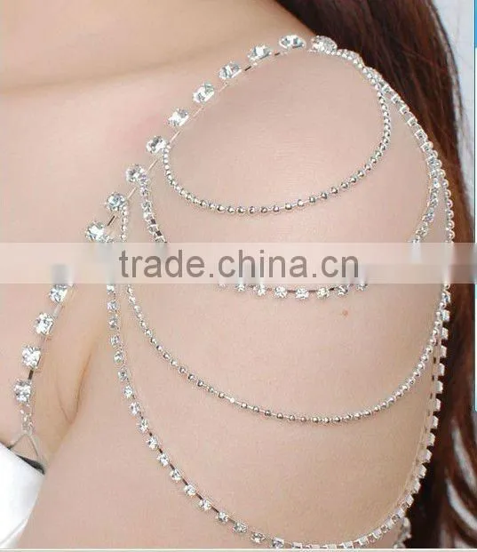 decorative fancy jeweled ripple bra strap