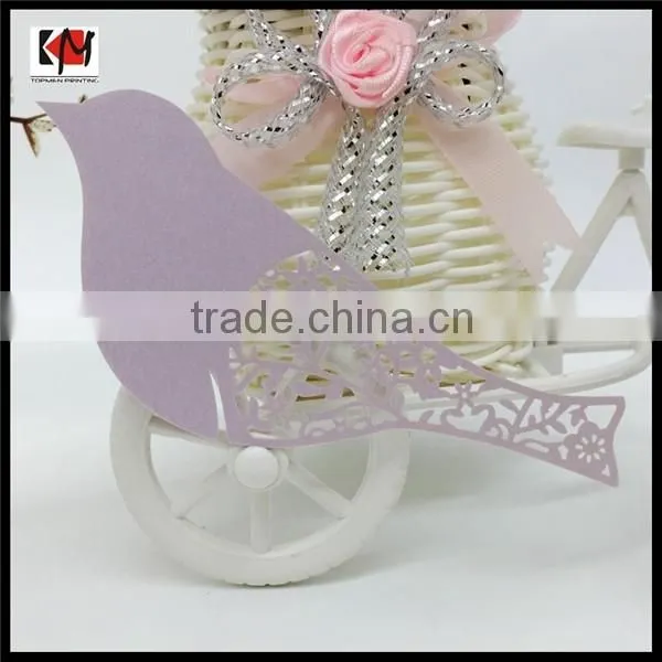 Bird laser cut art paper party table decoration place card wholesale