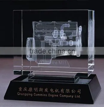 Customized clear crystal cube