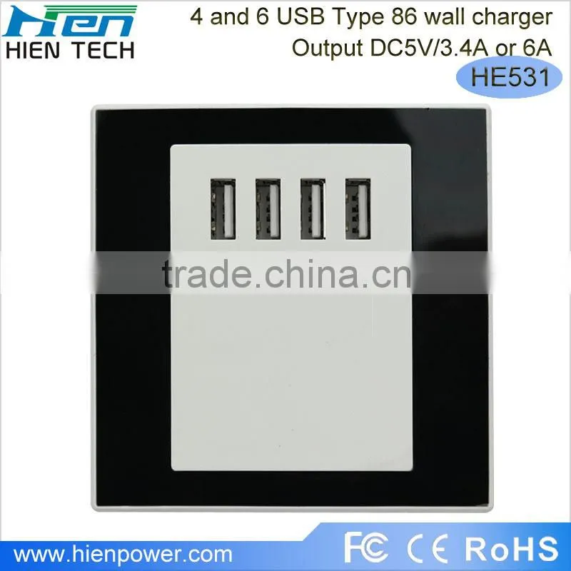 86 type mounting box for HE-522 series and HE-530 series USB wall socket using