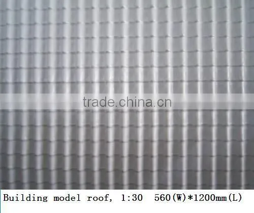 Miniature building model roof with variety of the scale size
