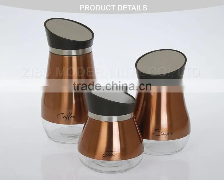 2016 new process Penguin shape glass storage jar Set Wholesale