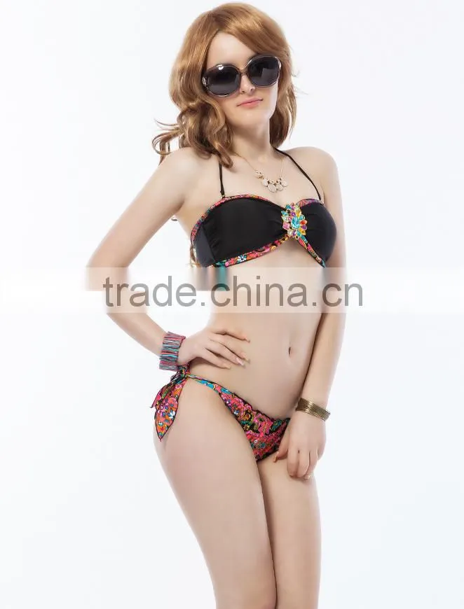 Accept paypal hot mature women sexy fashion bikinis national style padded ocean pacific swimwear