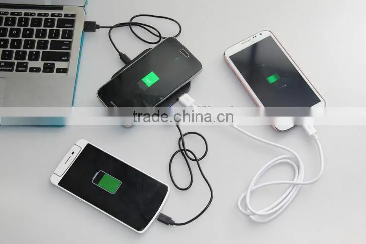 QI wireless mobile phone battery charger with two usb output
