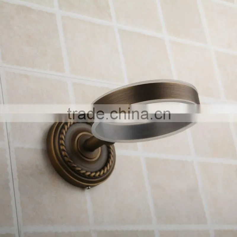 2014 Rural Design White Ceramic Antique Copper Toilet Brush Holder Collections for Bathroom