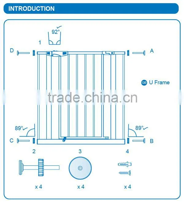 Europe standard Metal material safety gate for baby