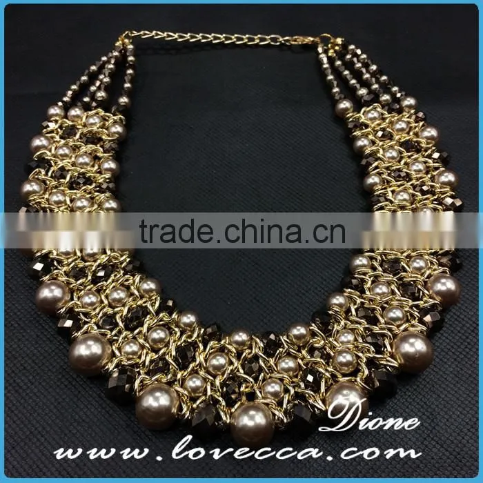Green beads stones luxury bohemian bib collar exaggerate beaded charms necklace