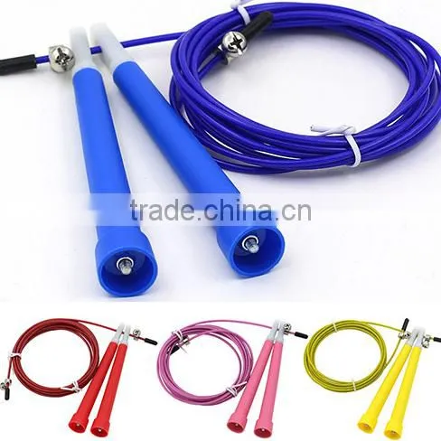 crossfit Plastic Handle custom speed jump rope stainless steel Wire Jumping Skipping aerobic exercise Ropes 3m-14m