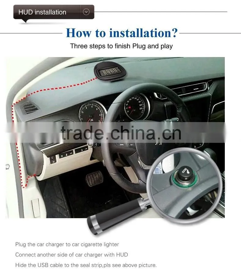 A1 GPS Head Up Display A1 GPS HUD OBD-II HUD Head Up Display Apply for All Cars in the World