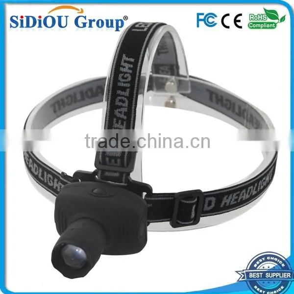 Sidiou Light 3 Modes 500 Lumens LED Headlight Headlamp Flashlight High Power Frontal Lantern Zoomable Head Torch Light Power By