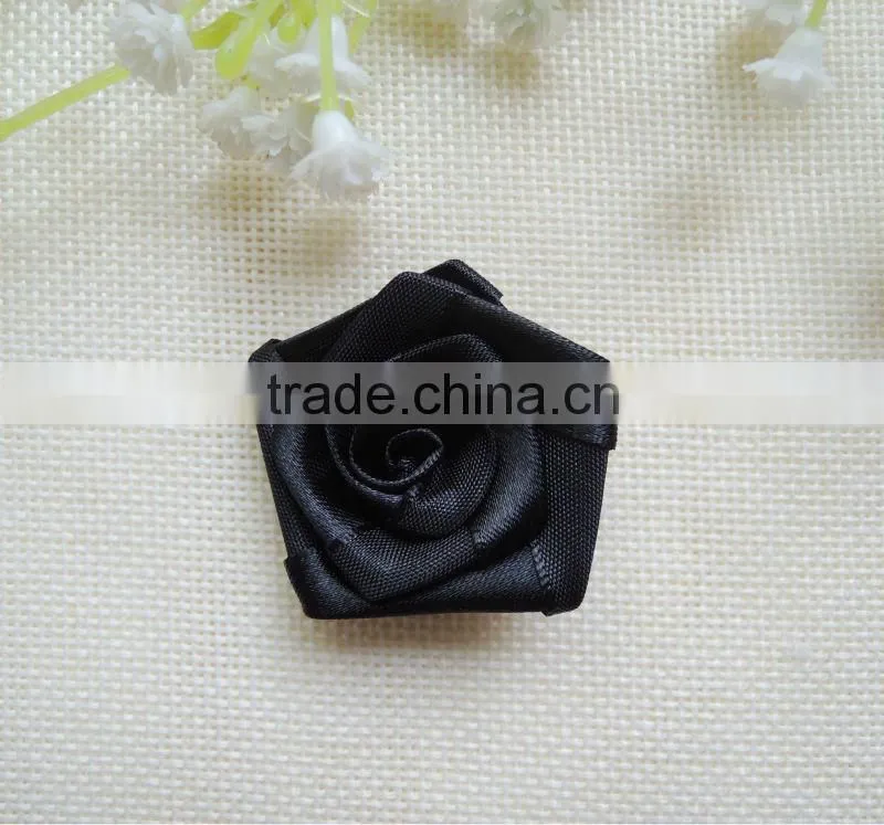 Wholesale handmade mini satin ribbon rose in stock