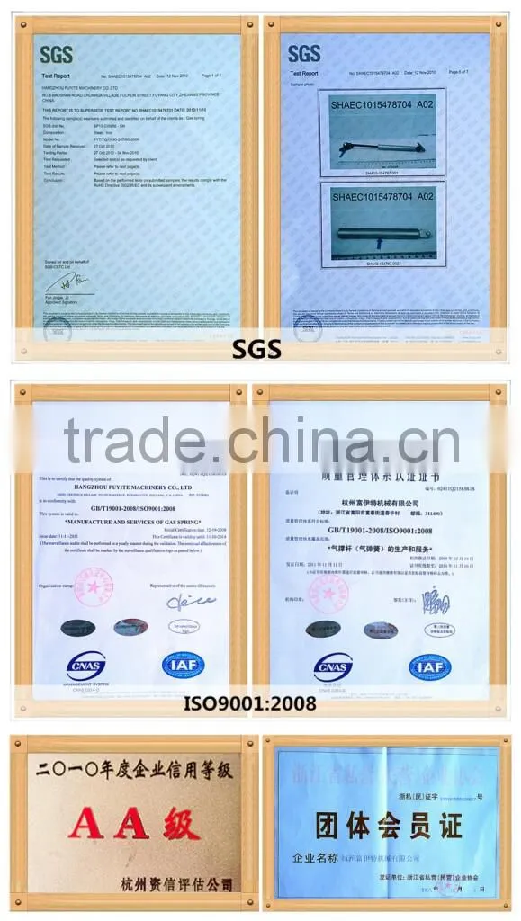 long life nitrogen lockable gas spring for furniture,machinery etc(ISO9001:2008)