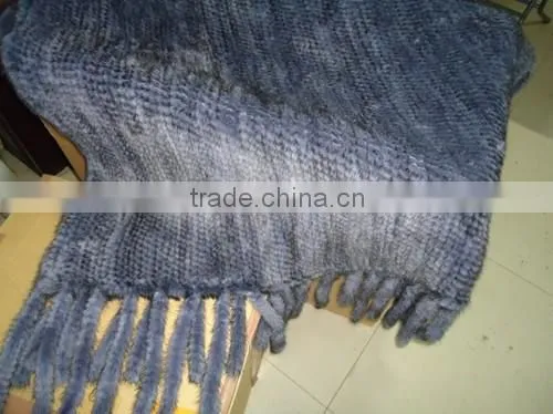 wholesale genuine knitted mink fur blanket from China