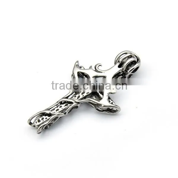 Fashion Casting Silver Pendant Mens Stainless Steel Skull Charm Red Crystal Cool Jewelry