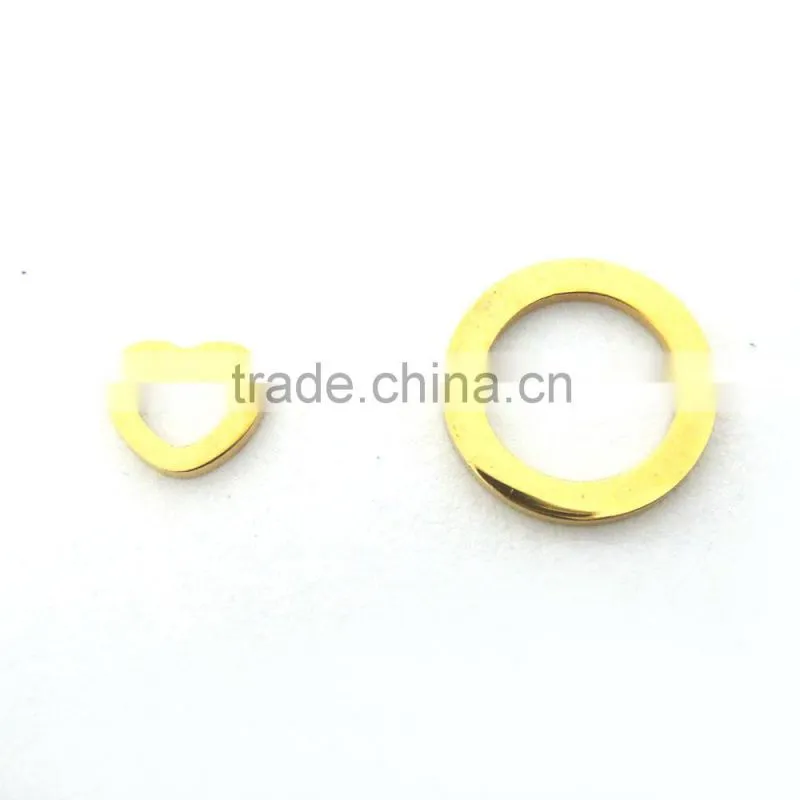Nickel Free Stainless Steel Heart Shaped Circle Shaped Charms for Kid Jewelry